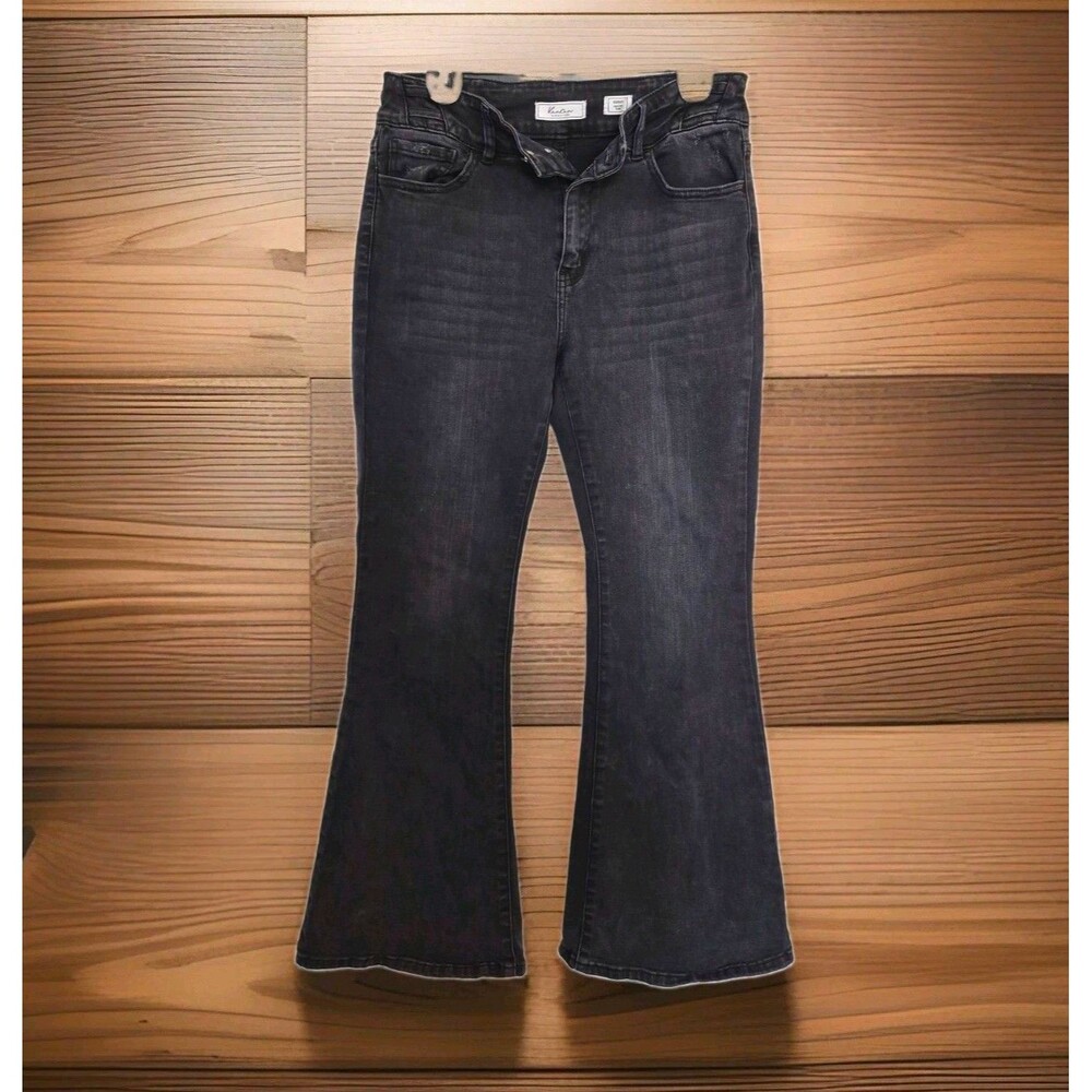 KanCan Black Faded Flare Bell Bottom Jeans Size 11 / 29 Short Ankle